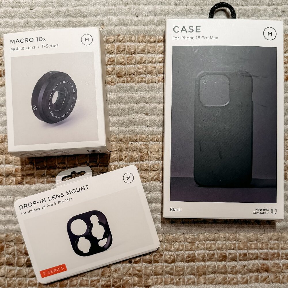 BRAND NEW Moment Macro 10x Mobile Lens, Drop In Lens Mount, iphone 15pro max cas